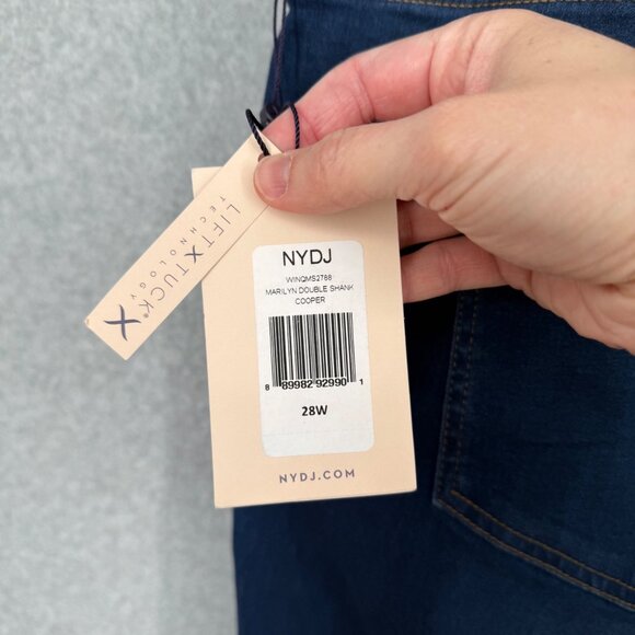 NYDJ Marilyn Straight Leg Jeans Size 28W Cooper Dark Wash Denim Lift Tuck NEW - Picture 5 of 14